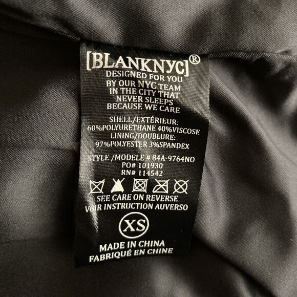 BLANK NYC WOMENS BLACK LONG SLEEVES EMBELLISHED BIKER SIZE XS - Picture 10 of 12